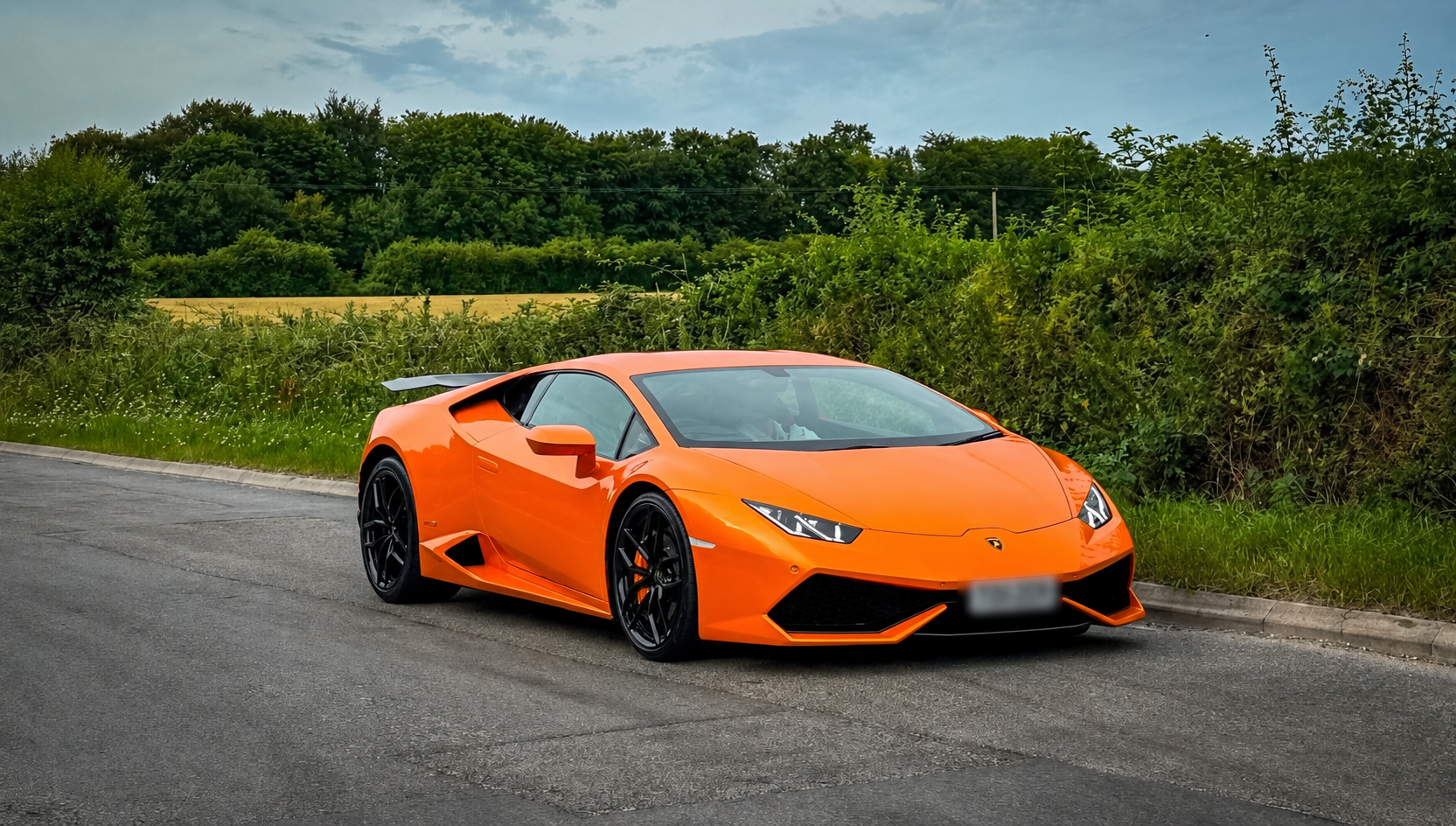 Lamborghini Huracan supercar hire Dorset on country road